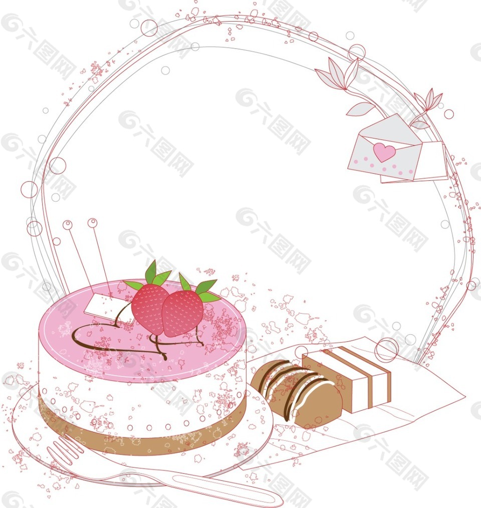 甜美生日蛋糕素材设计