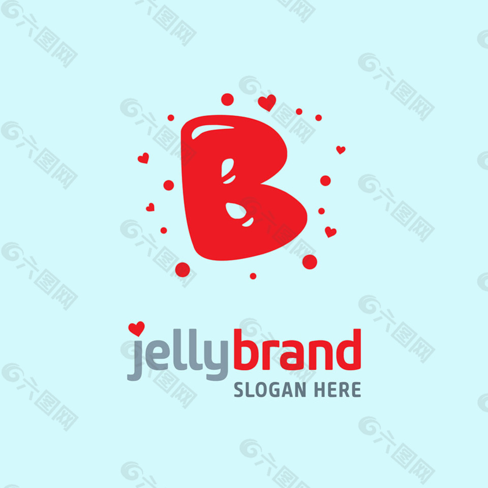 红色字母B标志logo设计模板