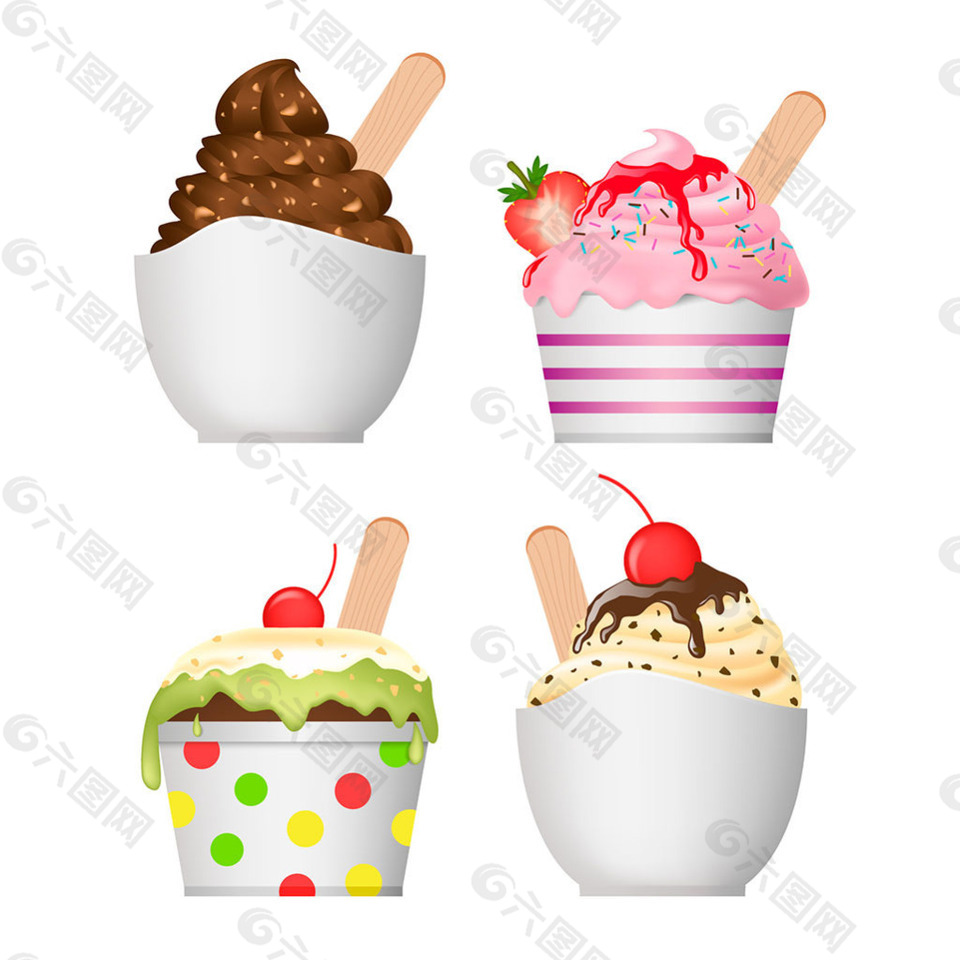 美味的夏天甜点冰淇淋插图