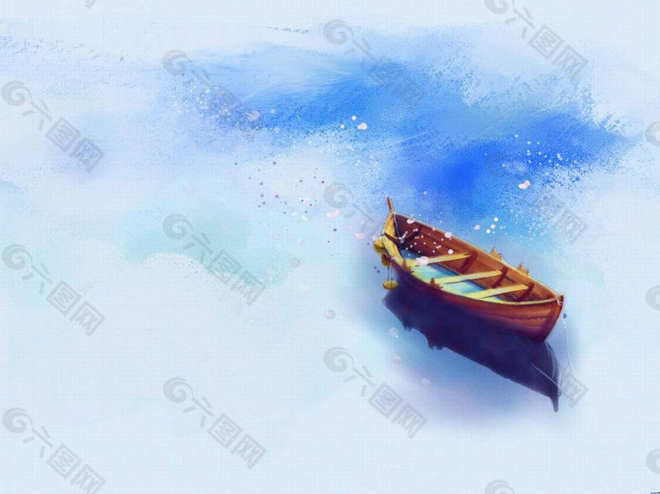 卡通童话小船背景