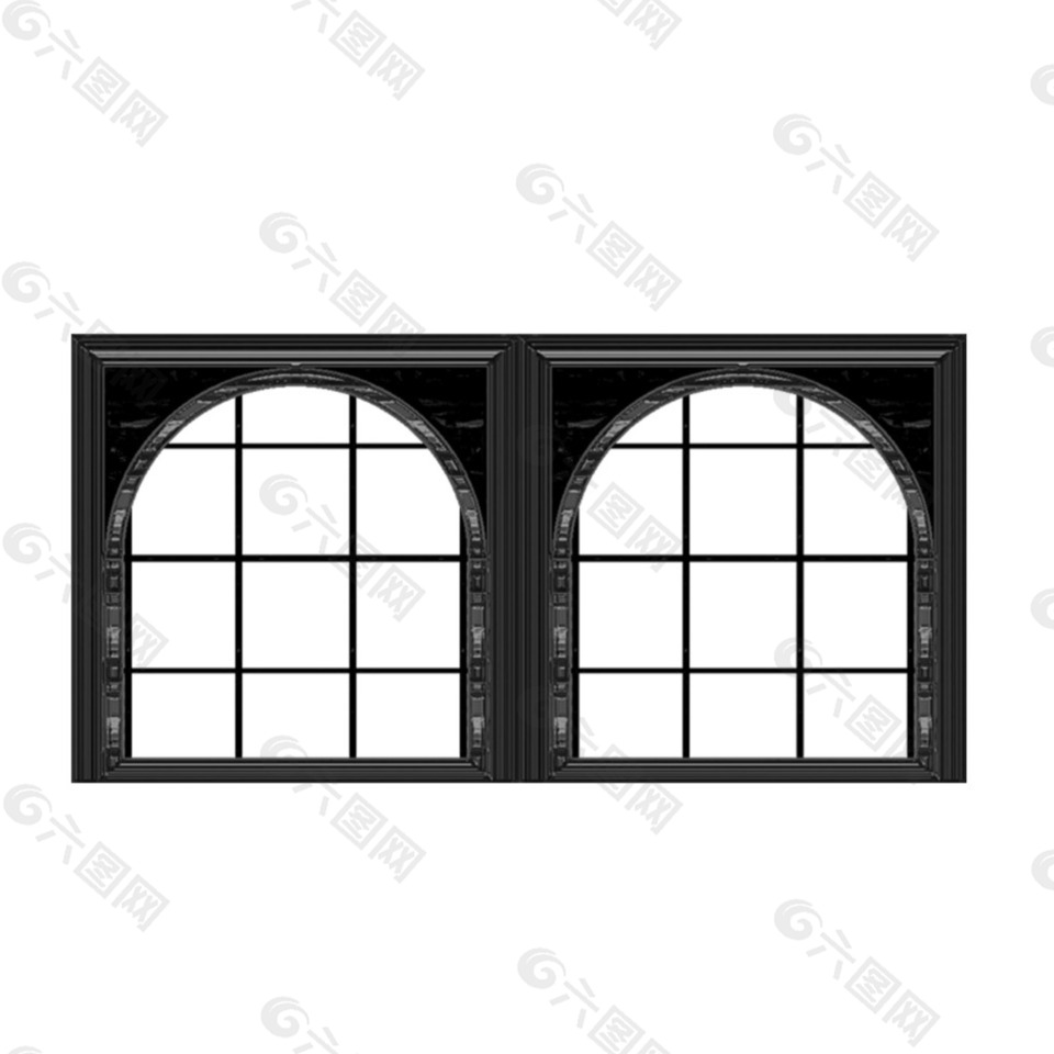 手绘黑色门框元素