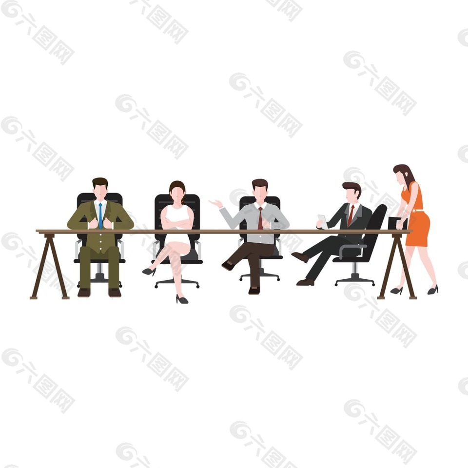 3D立体面试小人元素