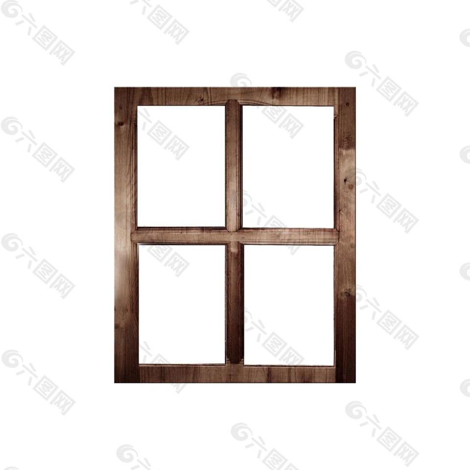 手绘褐色门框元素