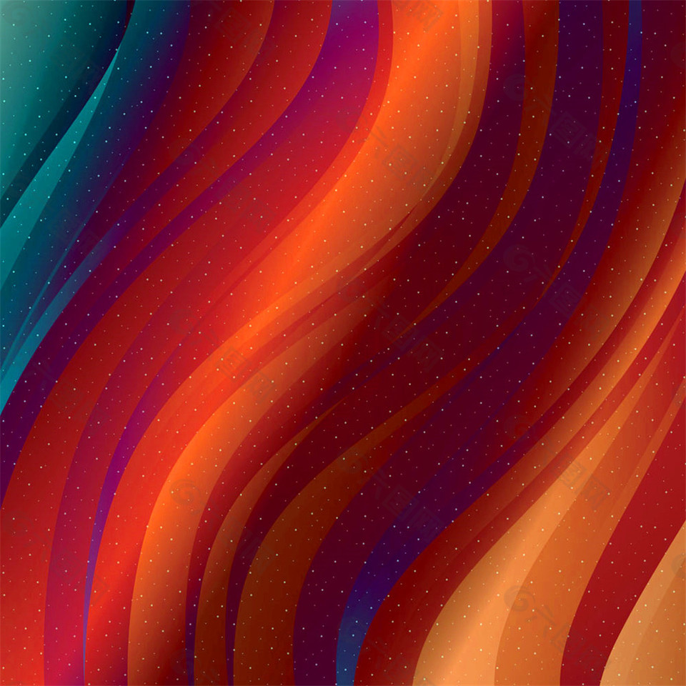 红色曲线星星背景图片