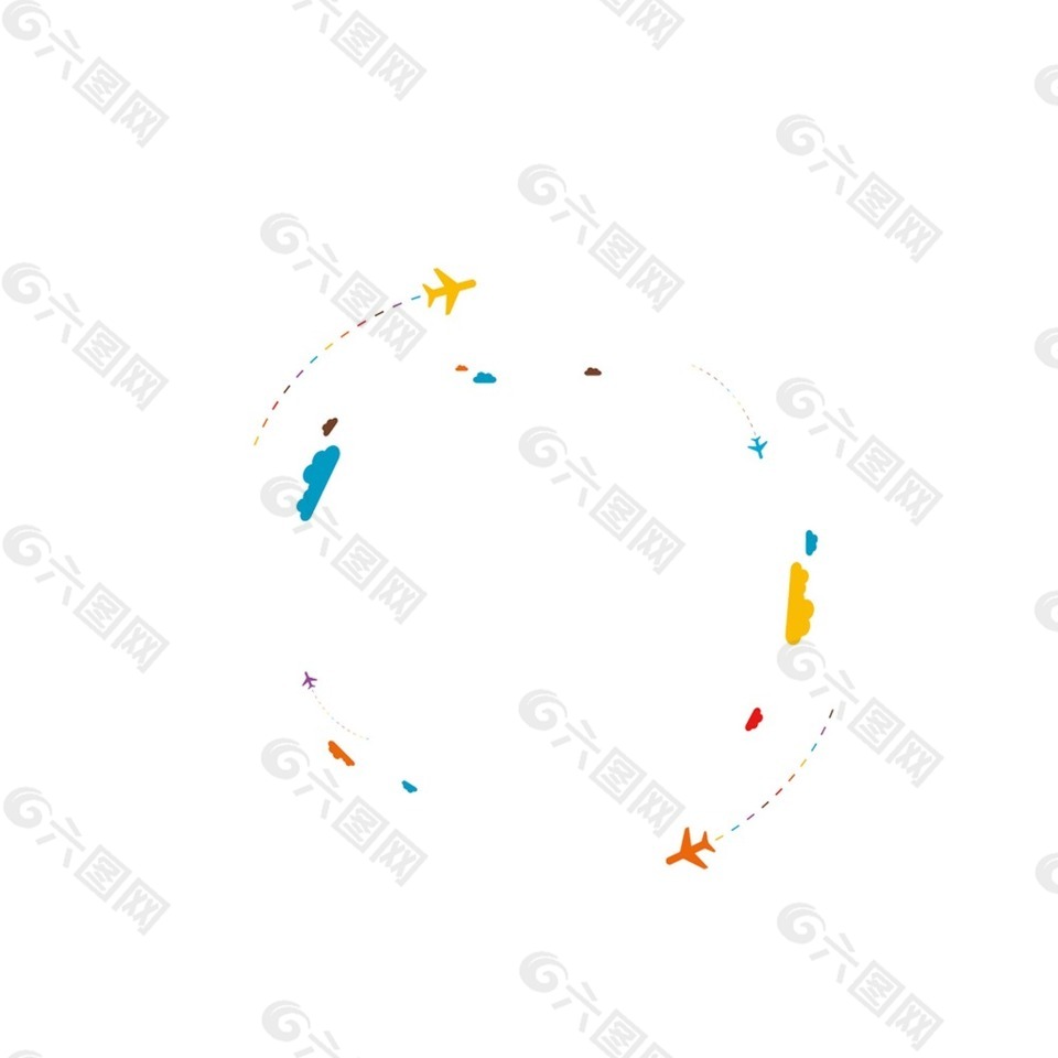 简约彩色圆形涂鸦元素