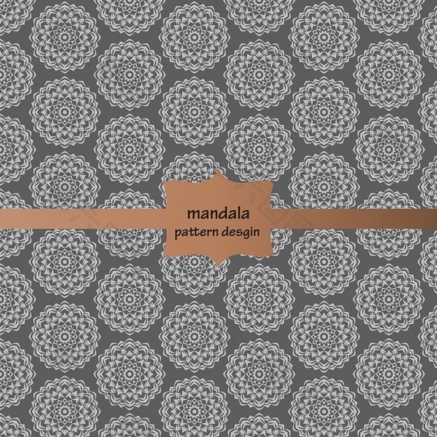 银曼荼罗图案背景