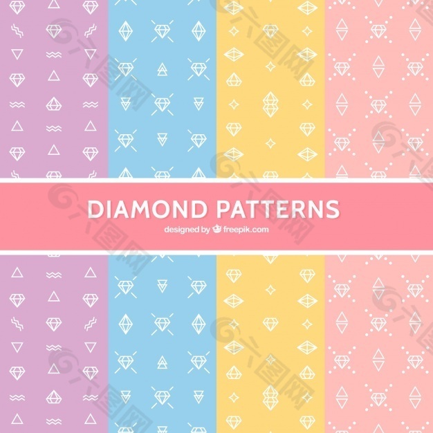 粉彩中平面钻石图案的多样性