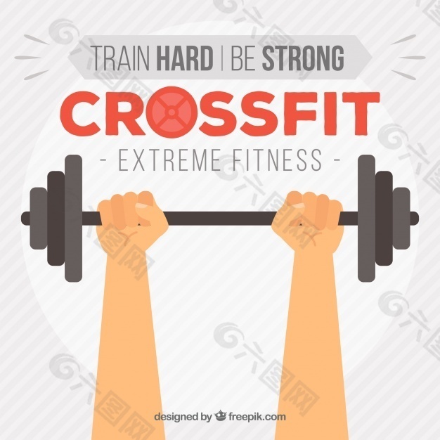 平板设计中手举重物的背景