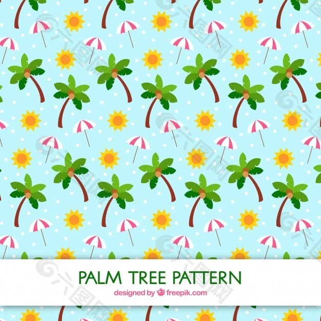 平面设计中的大棕榈树图案