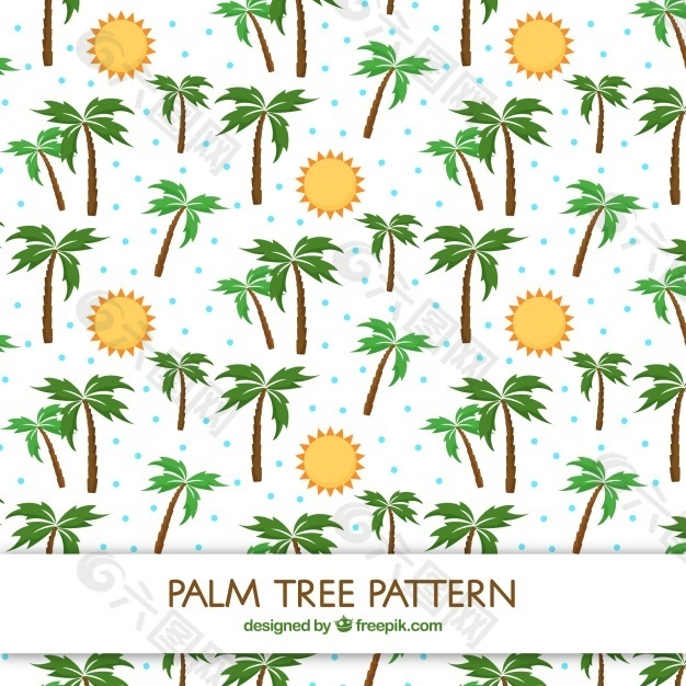太阳树和棕榈树的平面图