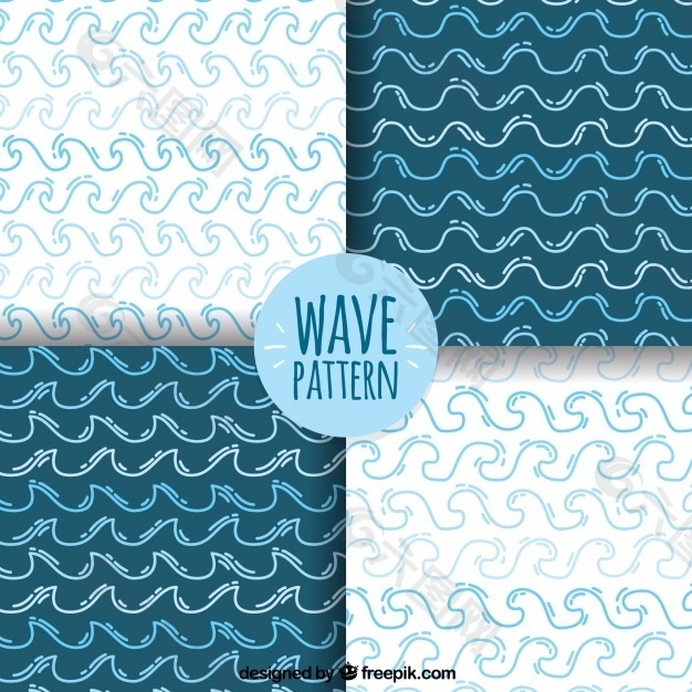 用手绘波包装四种图案