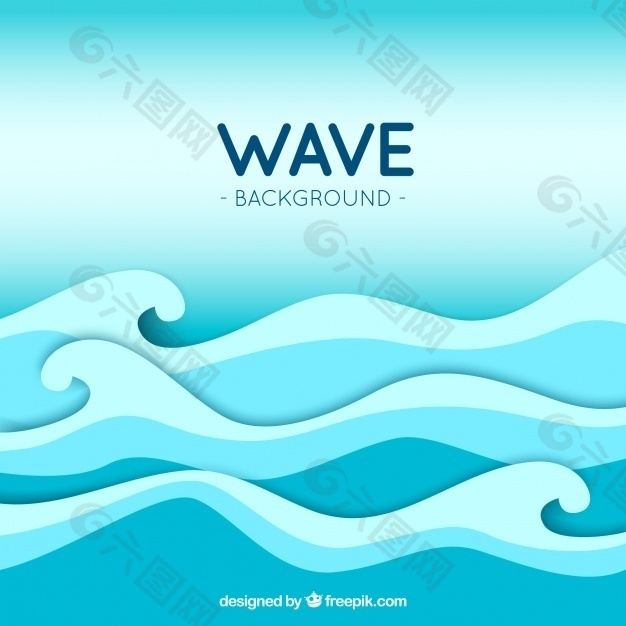 蓝色背景的大波浪背景