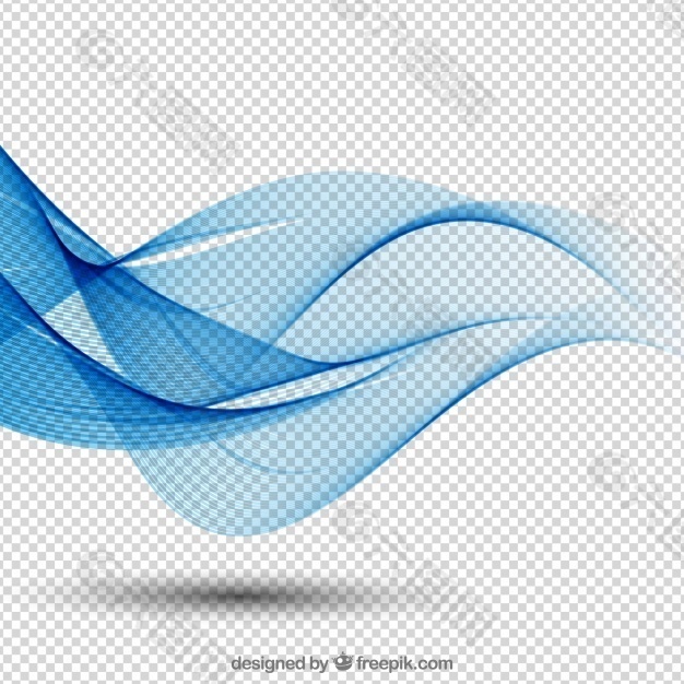 蓝色波浪形抽象设计