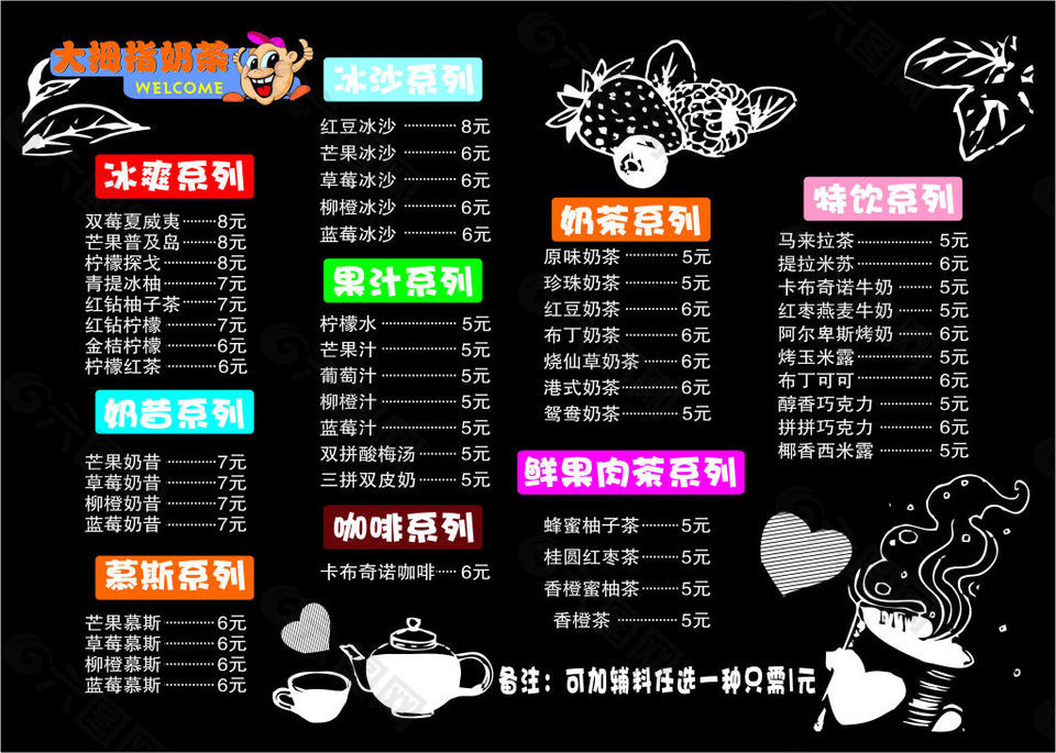 奶茶菜单海报