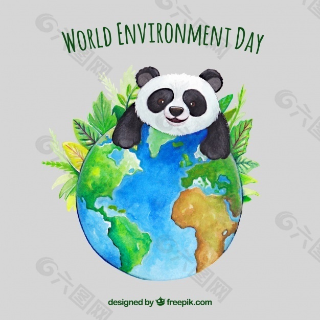 世界环境日可爱熊猫的背景