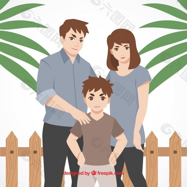 家庭背景与一个儿子的漫画风格