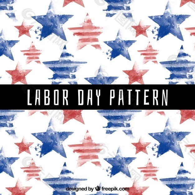 劳动节水彩明星图案