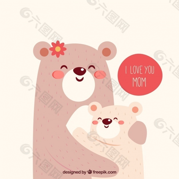 母亲节拥抱熊的可爱背景