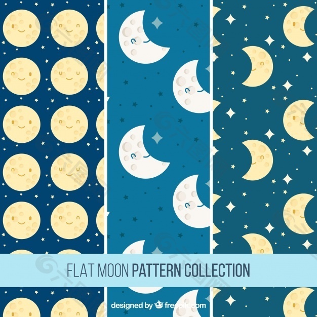 一组漂亮的月亮图案
