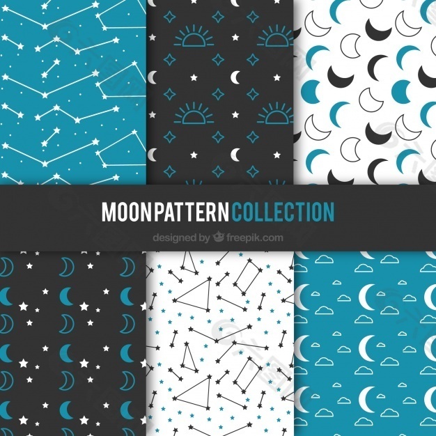 六个月亮图案包