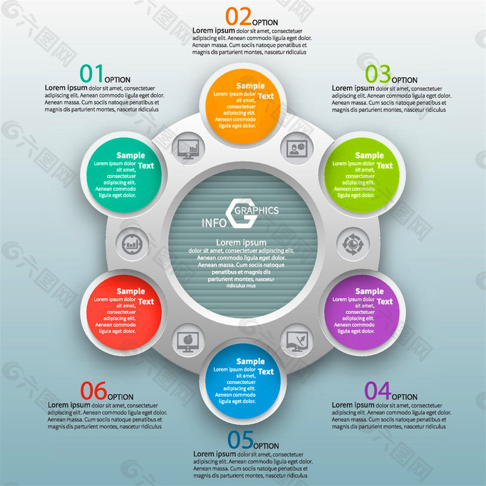 彩色立体圆形图表图片