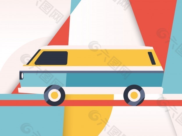 具有几何背景的厢式货车