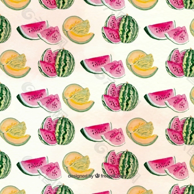 甜瓜和西瓜的美丽图案