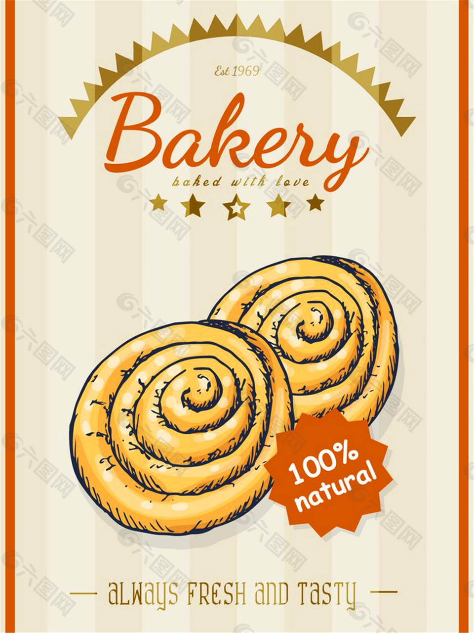 圆环面包美食海报图片
