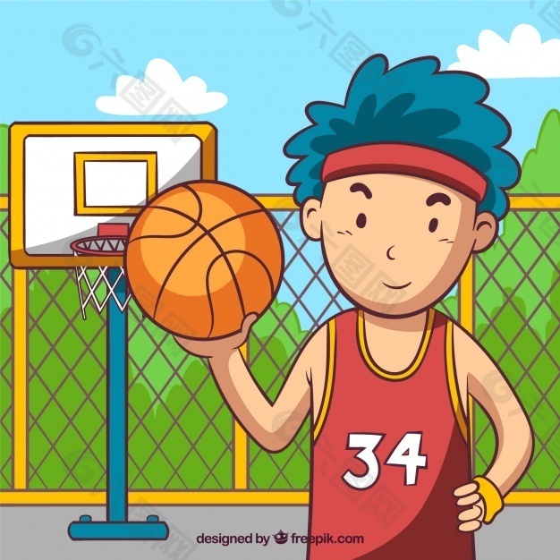 男孩打篮球的背景