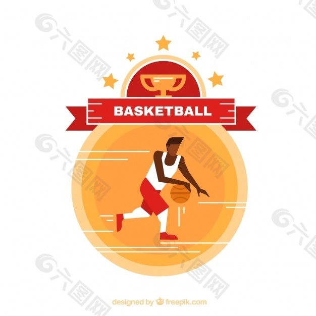 平面设计中的篮球运动员背景