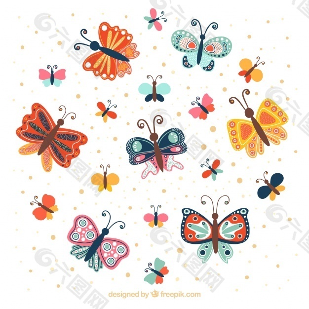 彩色蝴蝶的奇妙背景