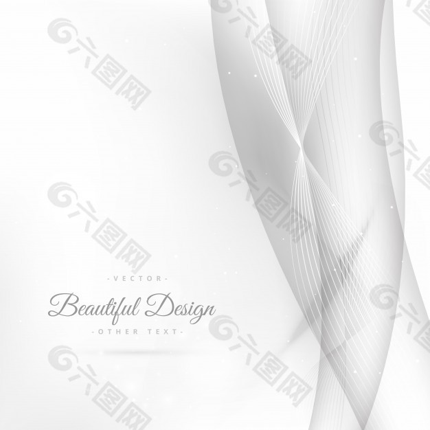 白色背景，灰色波浪形