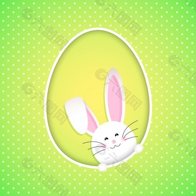 复活节背景与可爱的兔子