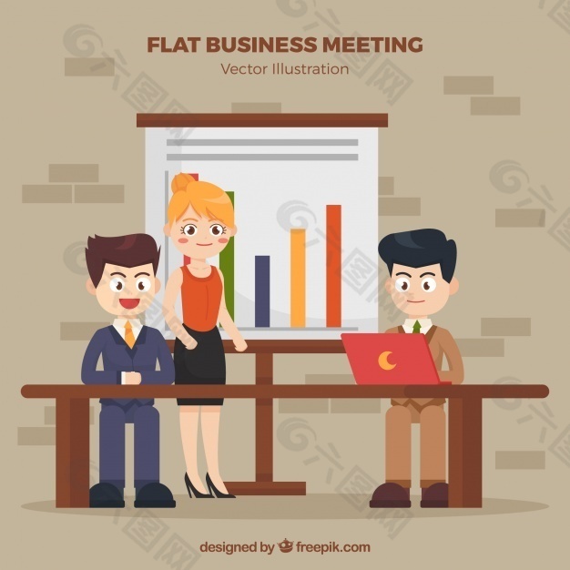 具有良好性格的商务会议背景