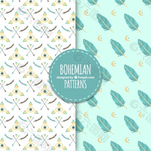 装饰古代物品的平面图案