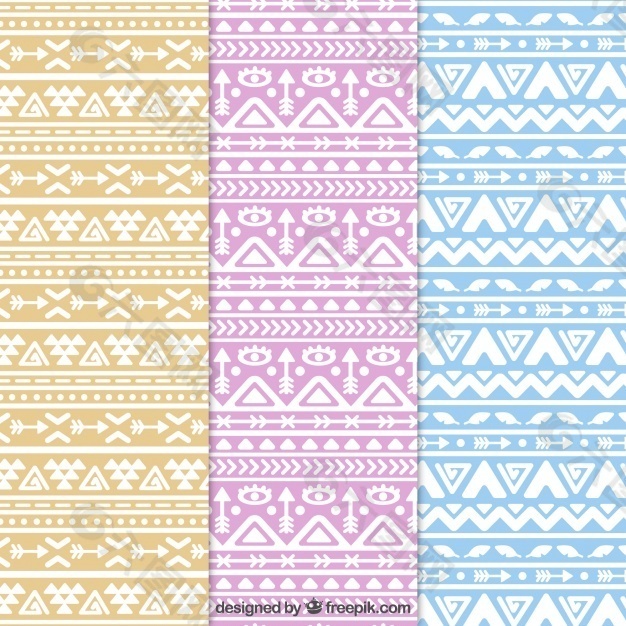 具有抽象形状的三个平面图案集