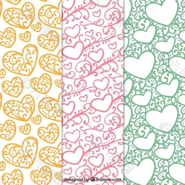 各种各样的心脏装饰图案