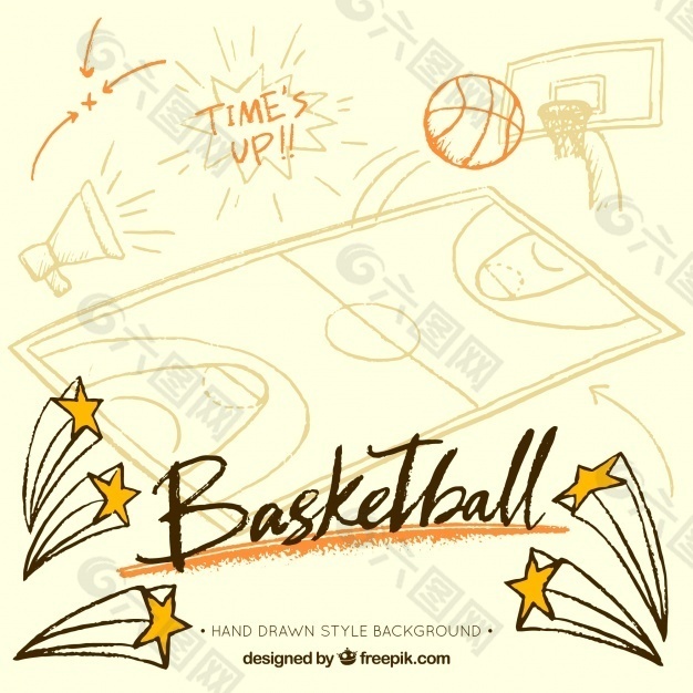 篮球背景与手绘项目
