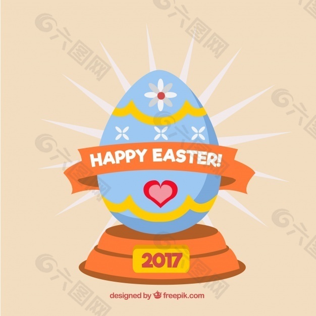 复活节背景2017与装饰蛋