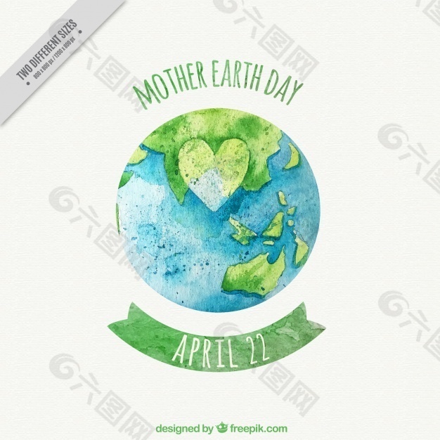 地球母亲日与地球和心脏的背景