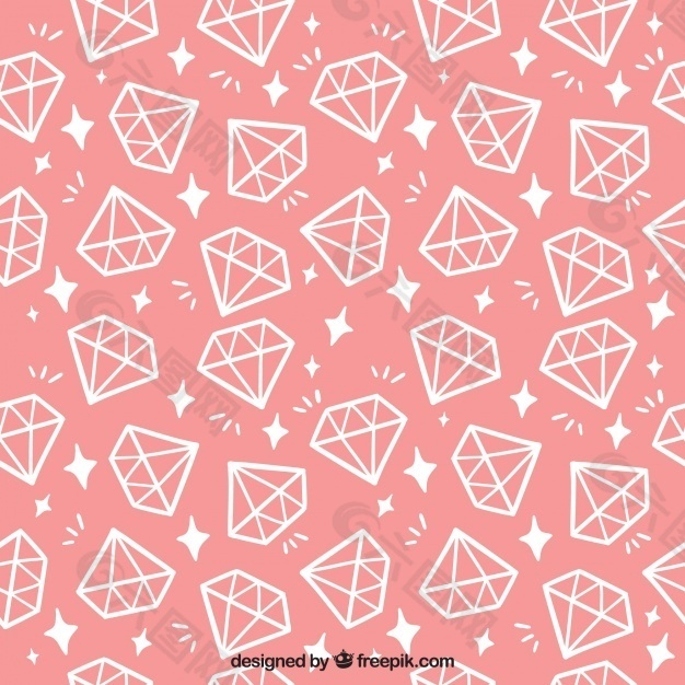 扁平钻石粉红色图案