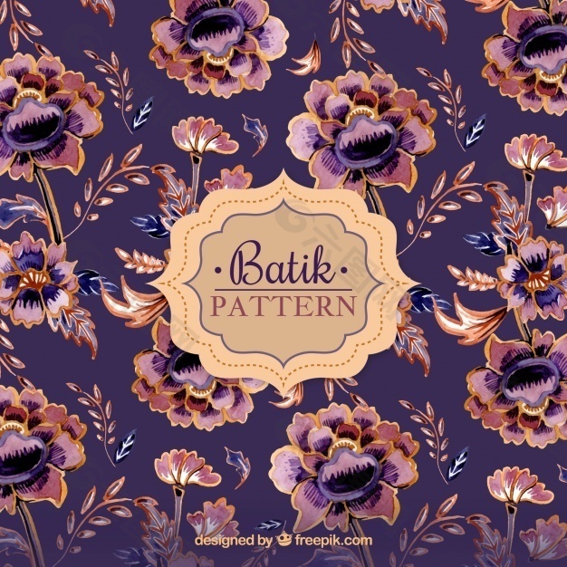 蜡染的古典花卉图案