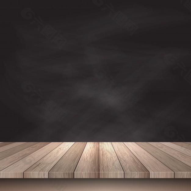 黑色背景的木桌