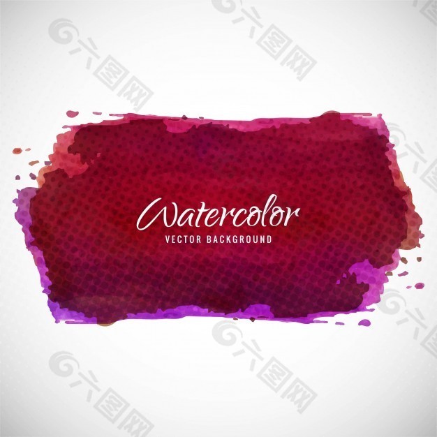 水彩背景，深红色