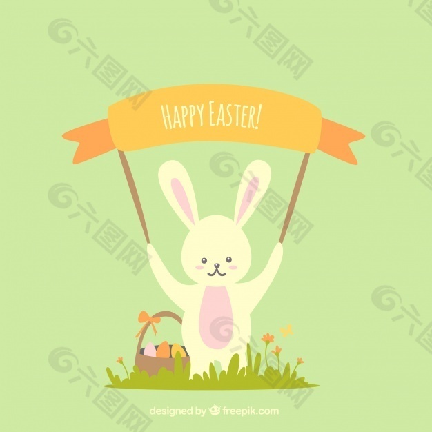 复活节兔子的背景和标志
