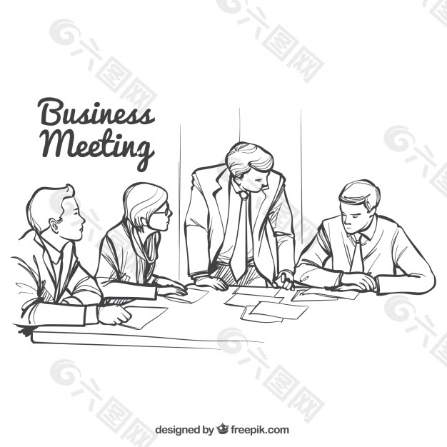 商务会议的草图