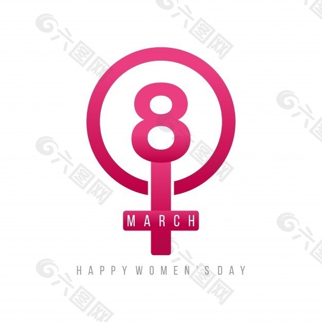 国际妇女节，背景是8和女性的象征