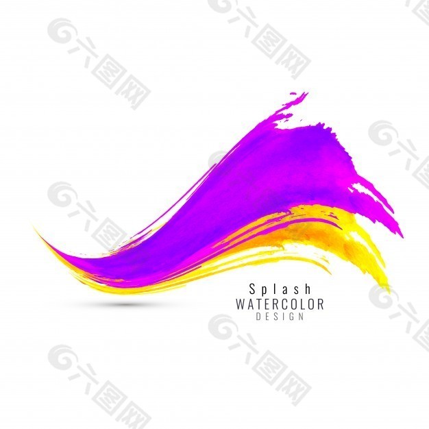 黄色和紫色水彩纹理