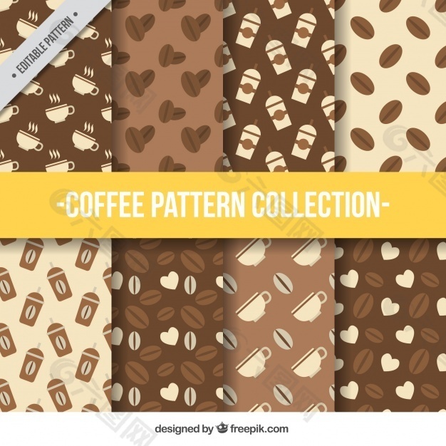平面设计中的八种咖啡图案