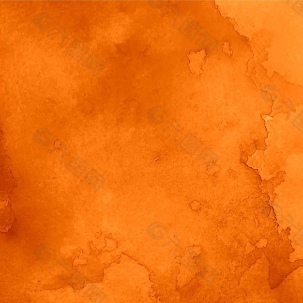 现代水彩背景，橙色